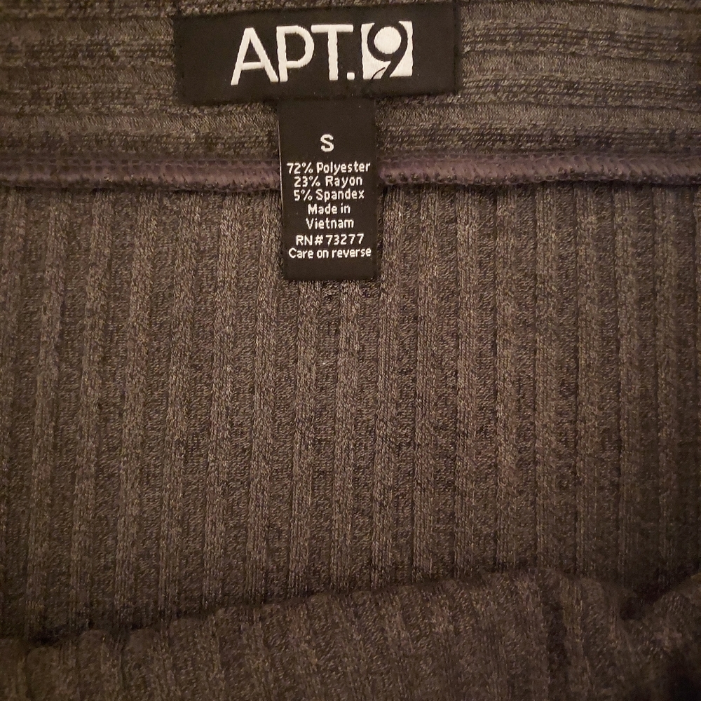 Apt. 9 Pencil Skirt Solid Gray Small Ribbed Knit Elastic Waist Pull On Body Con - Picture 7 of 8